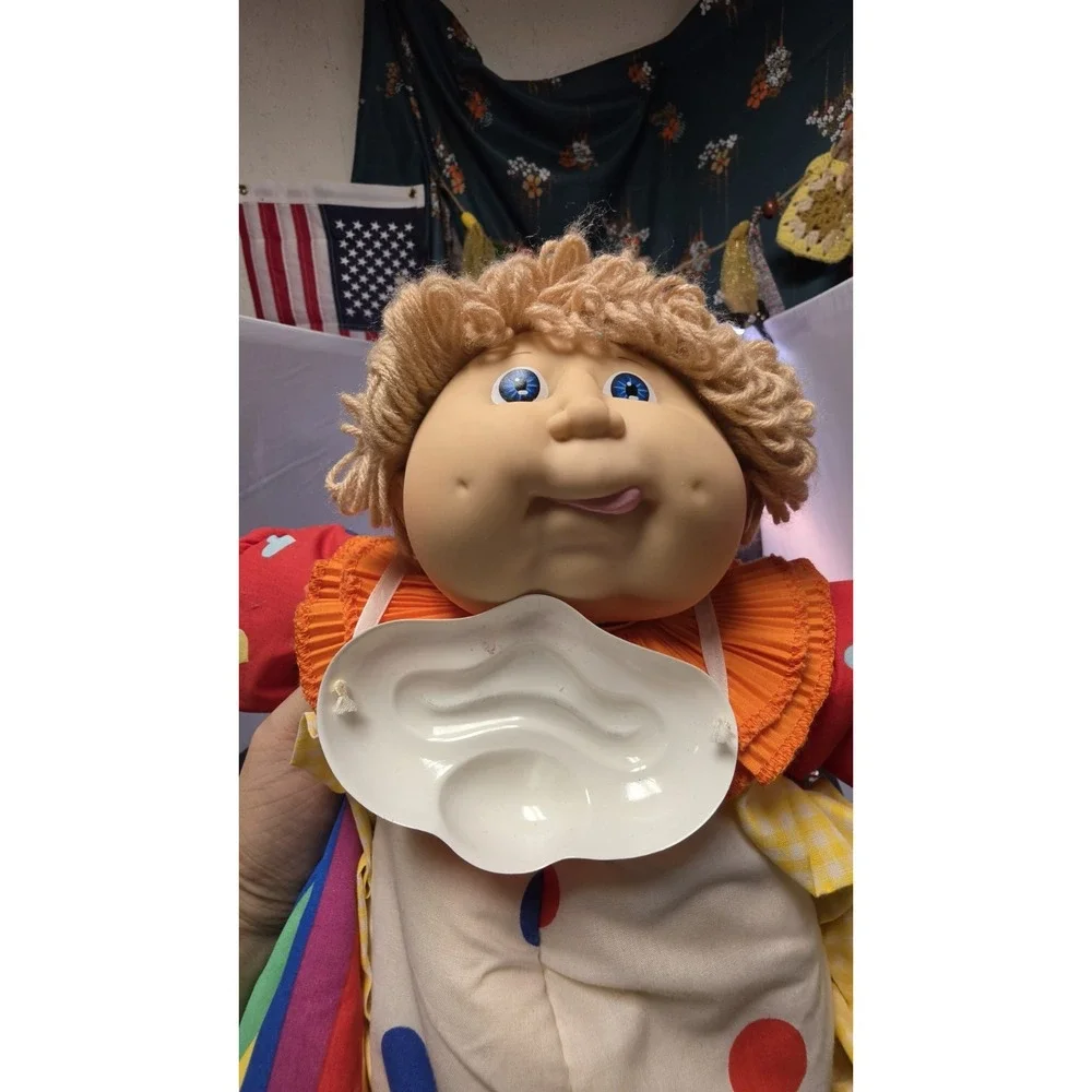 Vintage 1986 Xavier Roberts Cabbage Patch Clown Doll Blue Eyes One Tooth